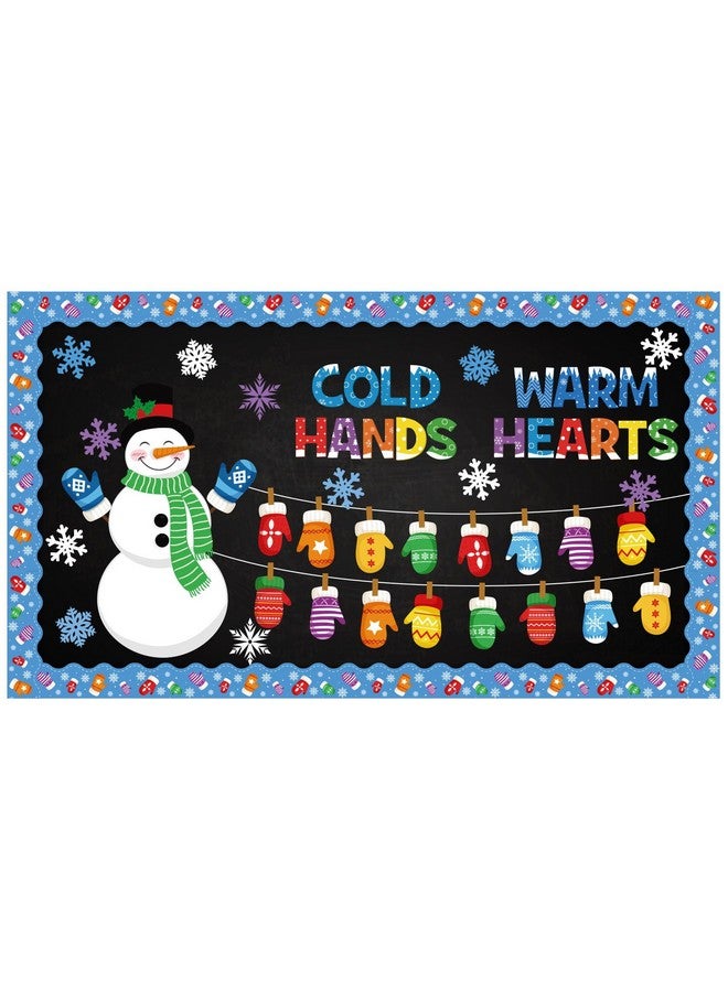 Containlol 70 Pcs Winter Snowman Bulletin Board Set Christmas Classroom Decorations Colorful Mittens Snowflake With Border For Home Window School Wall Decor Xmas Holiday Party Supplies(Snowman) - Image 1