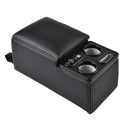 Coverado Car Center Console Universal Rear Bench Seat Console Back Seat Car Organizer Automotive Center Console with Cup Holder Phone Holder Central Armrest Box Update Black