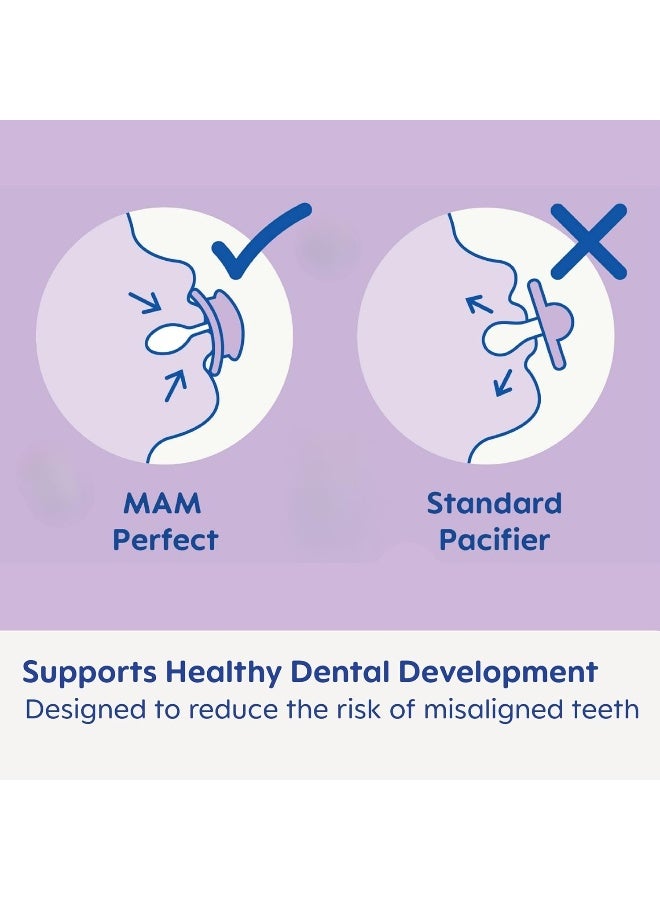 MAM لهايات مام، لهاية حديثي الولادة، أفضل لهاية للأطفال الذين يرضعون من الثدي، راحة فاخرة ورعاية فموية مجموعة 'بداية مثالية' حديثي الولادة زرقاء - Image 5