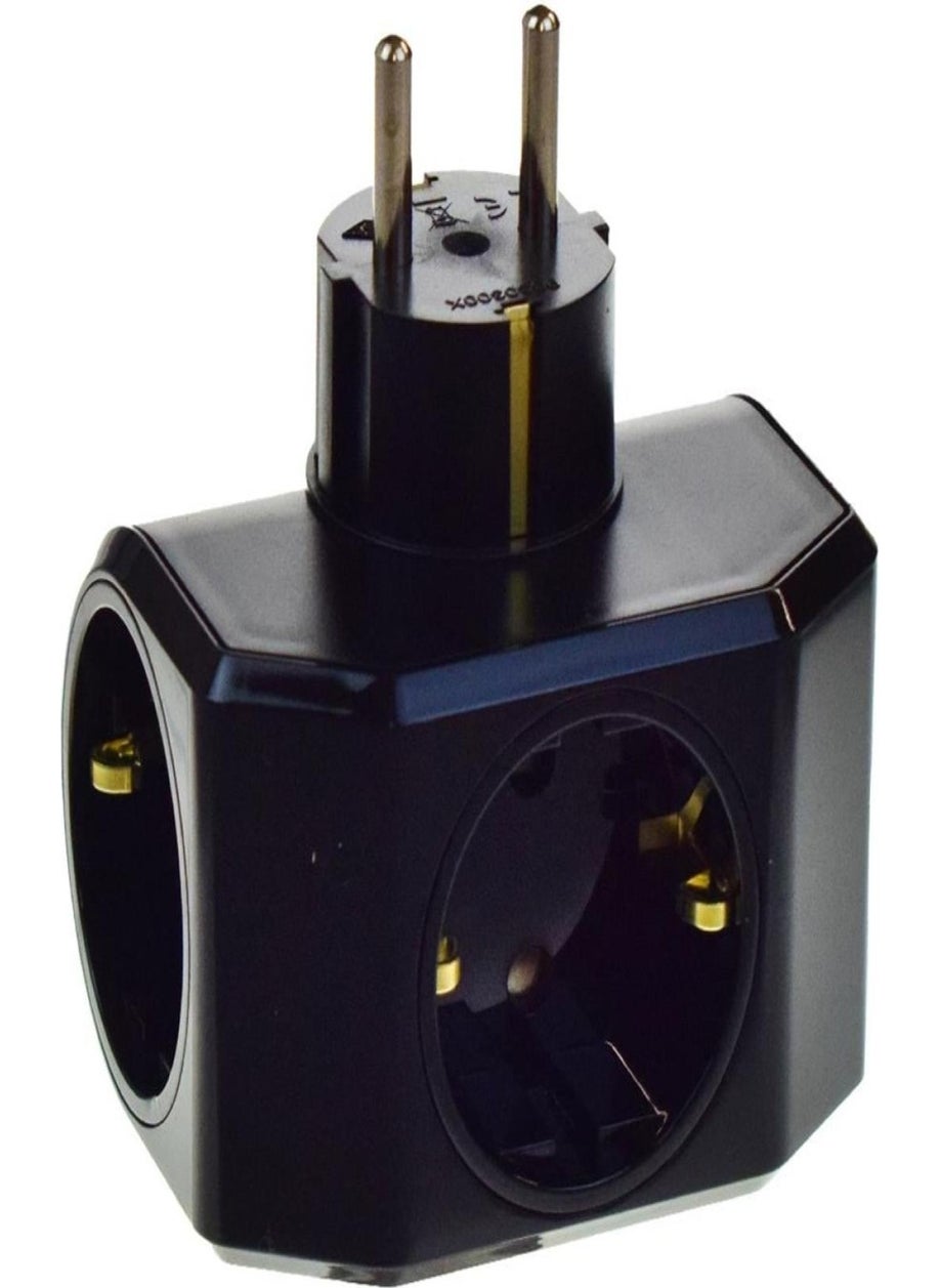 Viko Yonca Plus Black Triple Grounded Socket 90303004ZM 