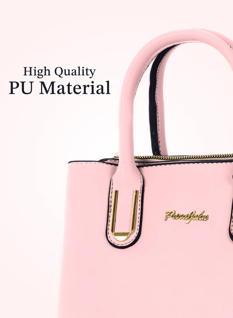 PARAJOHN Para John Women Handbag – PU Leather Tote Bag with Top Handle & Detachable Strap, Elegant Daily Shoulder Bag