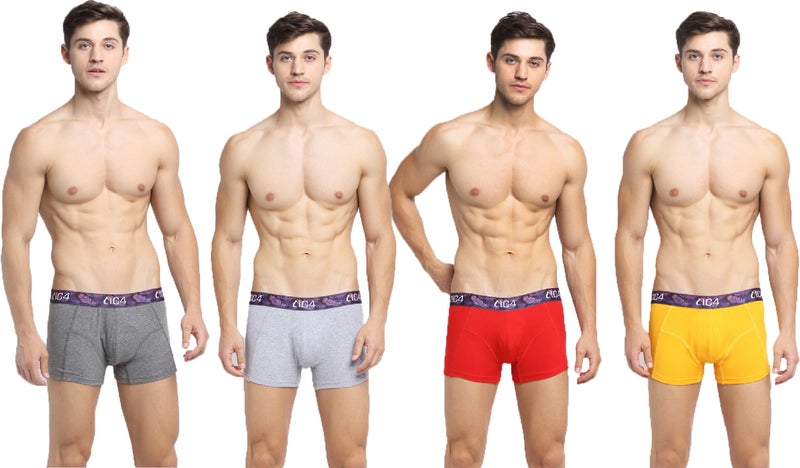 IC4 Store Men's Trunk Combo Pack of 4 - Charcoal, Grey, Red, Yellow - Image 1