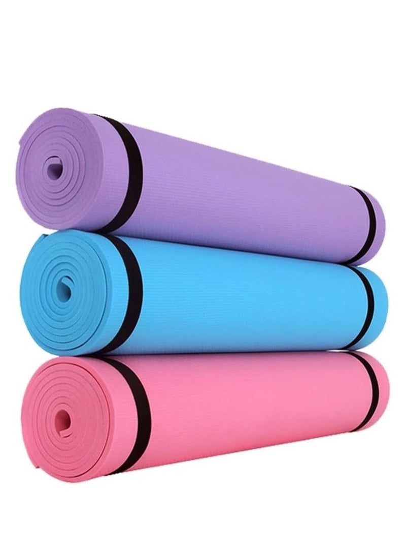 Plan A 3mm Thick Non Slip Rubber Mat Ideal for Home Workout and Gyms, Eco-Friendly EVA Yoga Mat for Yoga, Pilates, Fitness with Carrying Strap  - Image 1