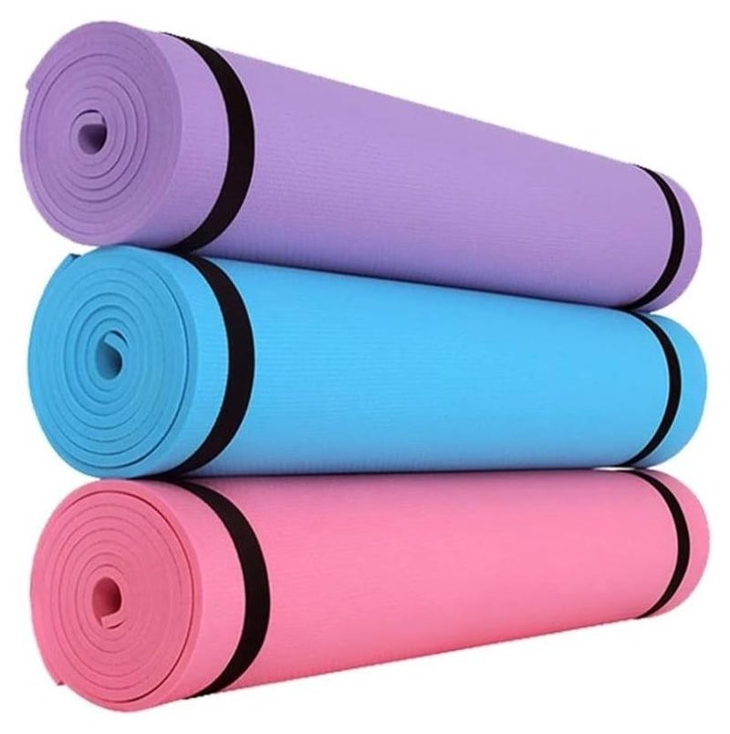 بلان A سجادة مطاطية مضادة للانزلاق بسُمك 3 ملم، مثالية للتمارين المنزلية وصالات الرياضة. مصنوعة من EVA صديق للبيئة، مناسبة لليوغا، البيلاتيس، واللياقة البدنية، وتأتي بحزام حمل - Image 1