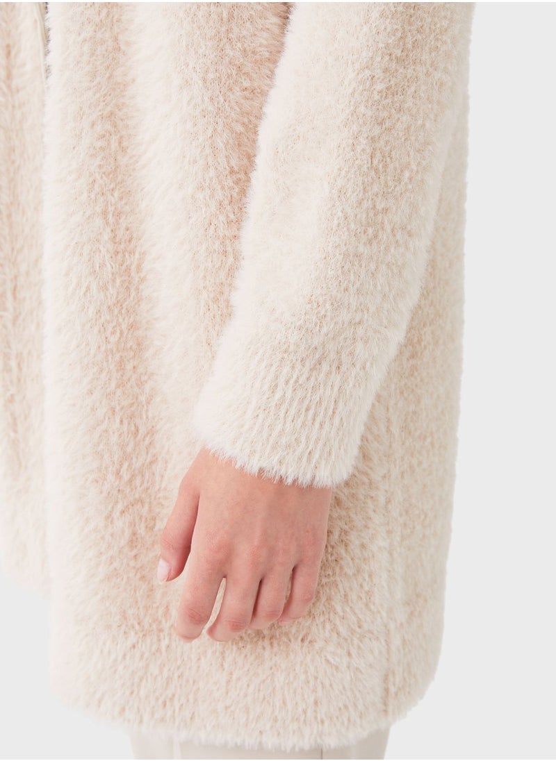 LC WAIKIKI - Shawl Neck Fur Detail Cardigan - Image 1