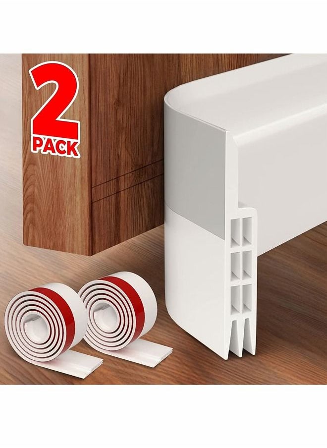 Generic 2 Roll Adhesive Under Door Sweep Weather Stripping Soundproof Rubber Bottom Seal with Wider Strong for Interior Exterior Doors Guard Against Drafts Dust Noise Animals Cockroach Insects 1M Every Roll  - Image 1