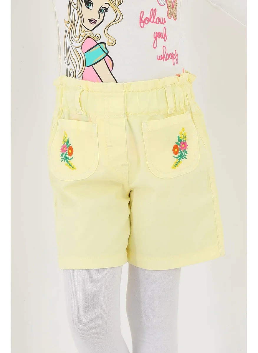زيبكيدز Yellow Color Girl Shorts