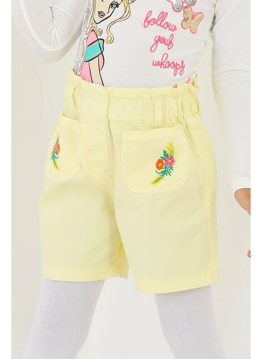 زيبكيدز Yellow Color Girl Shorts