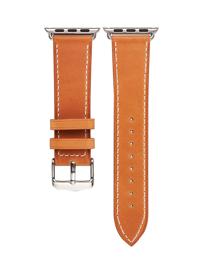 NIBEMINENT Replacement Strap For Apple Watch Series 1/2/3 42mm Brown  - Image 1