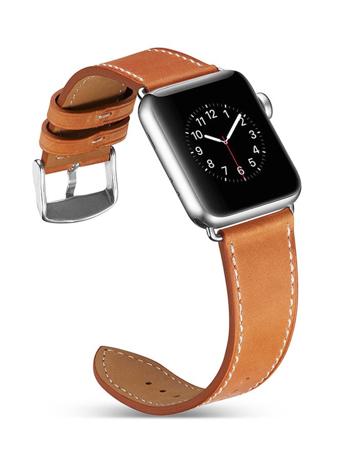 NIBEMINENT Replacement Strap For Apple Watch Series 1/2/3 42mm Brown  - Image 5