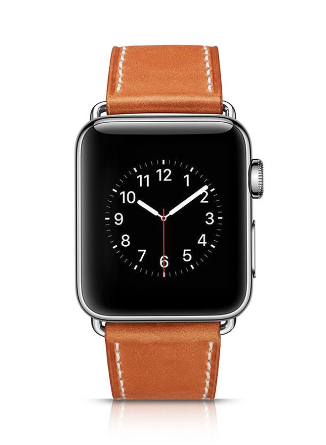 NIBEMINENT Replacement Strap For Apple Watch Series 1/2/3 42mm Brown  - Image 2