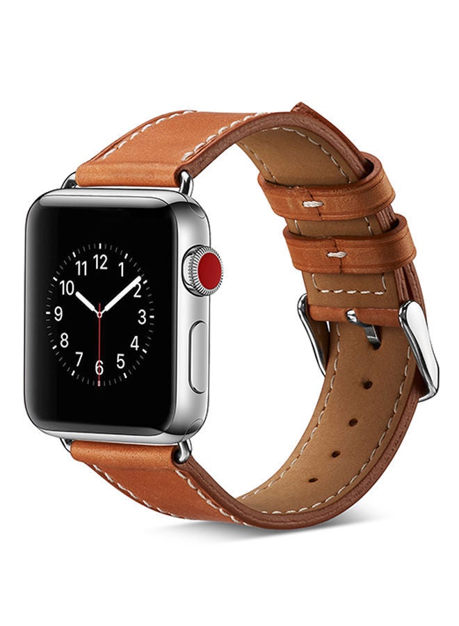 NIBEMINENT Replacement Strap For Apple Watch Series 1/2/3 42mm Brown  - Image 3