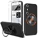 Nijiadi Compatible for Xreal Beam Pro Phone Case with Glass Screen Protector 360 Rotatable Ring Holder Kickstand Silicone TPU Silm Fit Shockproof Protective Cover Case for Xreal Beam Pro Black - Image 2