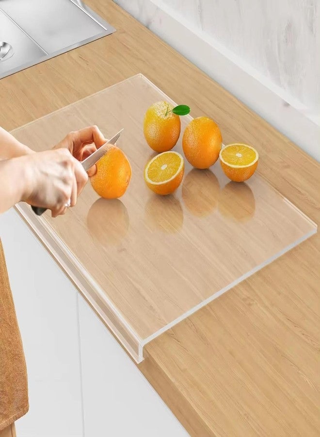 Jumbl Clear Acrylic Non-Slip Cutting Board with Counter Lip, Extra Large Size 16" x 18" for Countertop Protection, Kitchen Essential - Image 1