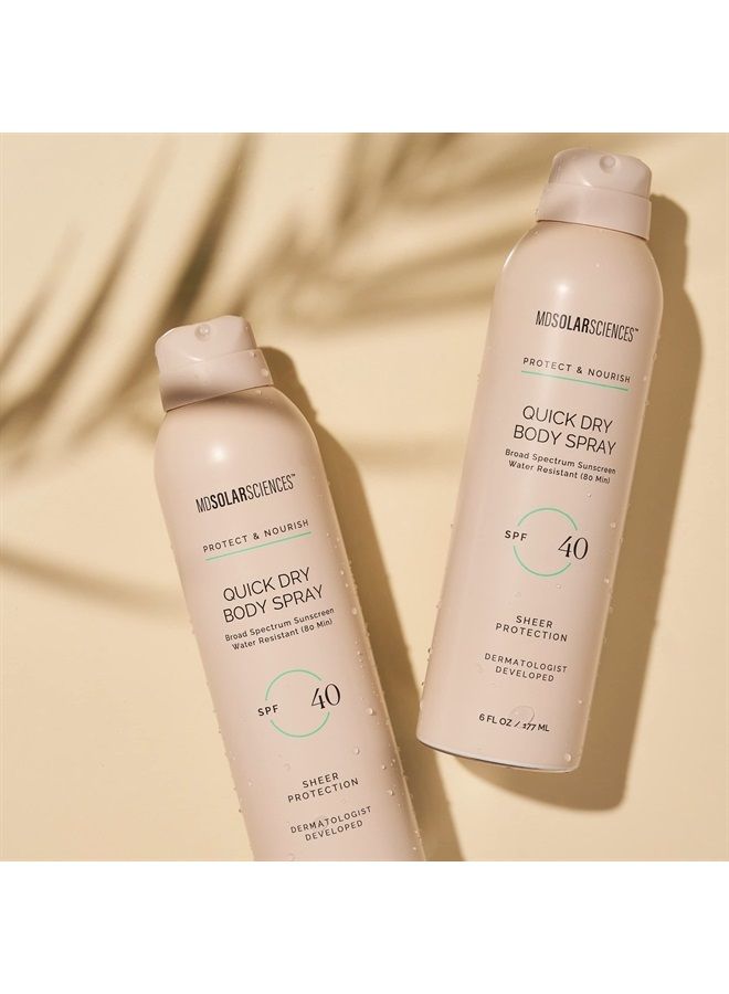 MDSolarSciences Quick Dry Body Spray SPF 40, Non-Greasy, Fast-Drying Sunscreen Spray Provides 80 Minutes of Water-Resistant Broad Spectrum Sun Protection, 6 Fl Oz - Image 3