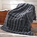 BENVWE Faux Fur Throw Blanket for Couch  Cozy Fuzzy Soft Plush Fluffy Thick Luxury Minky Bubble Blanket for Living Room Home Decor  Fathers Day Birthday Gifts for Women and Men Grey 51 x 63 - Image 2