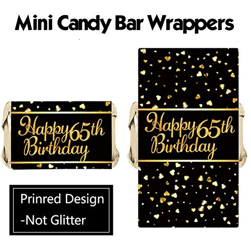 PANHUI 65th Birthday Party Mini Candy Bar Wrappers - 65th Birthday Party Decor - 45 Stickers - Image 3