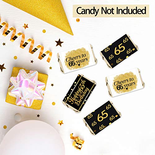 PANHUI 65th Birthday Party Mini Candy Bar Wrappers - 65th Birthday Party Decor - 45 Stickers - Image 2