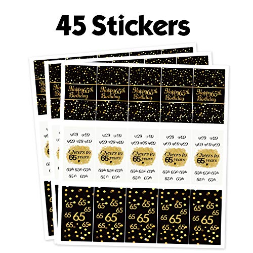 PANHUI 65th Birthday Party Mini Candy Bar Wrappers - 65th Birthday Party Decor - 45 Stickers - Image 5