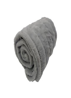 PACHA HOME 2-layer fur shawl 130x170, perfect match for cold days on the couch - Color: Grey.  - Image 5