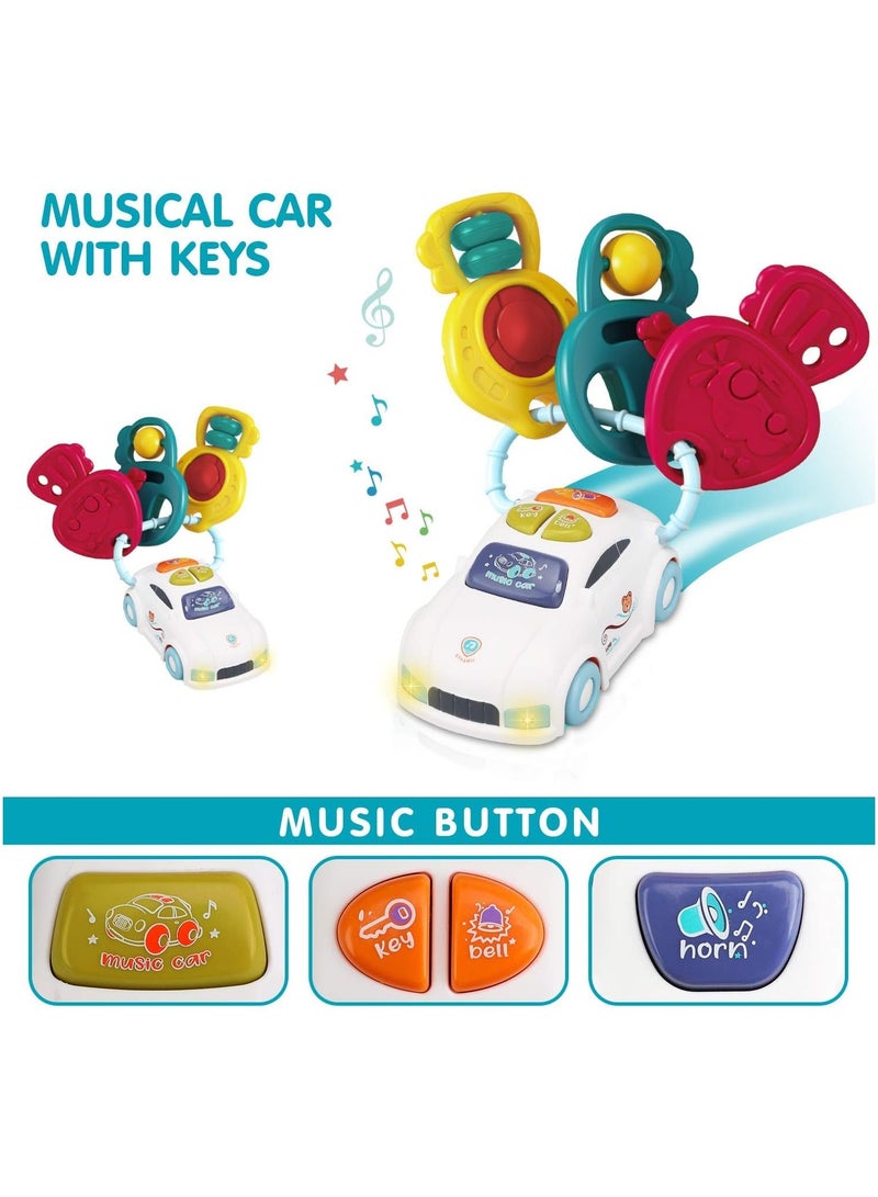 Baby Toy Keys with Steering Wheel Toy - Toy Key for Toddler and Infant and Kids Steering Wheel - Play Keys Toys - Baby Musical Light Up Toys for Babies 18 Months  - Image 4