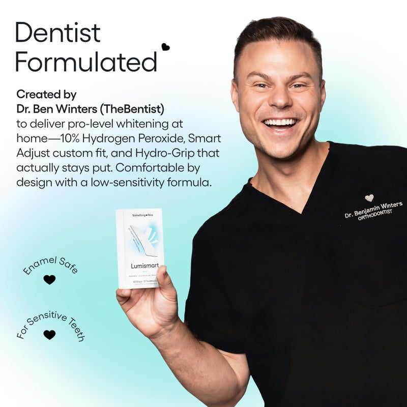 Something Nice Lumismart Whitening Strips - Dentist-Designed, Enamel Safe, up to 42 Treatments with Smart Adjust - Teeth Whitening Strips in Coconut for Sensitive Teeth - Image 3