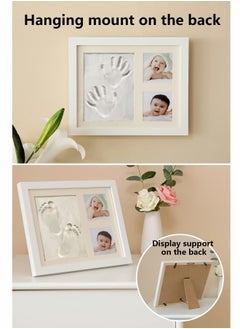 SYOSI Footprint Handprint Kit Baby Photo Frame Kit Clay for Newborn Baby Girls and Boys Baby Shower Gifts Registry New Parents Gift Perfect Baby Memory and Nursery Room Decoration  - Image 3