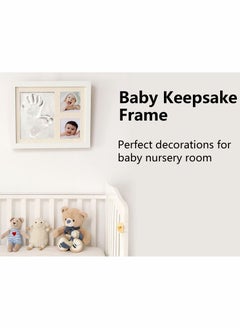 SYOSI Footprint Handprint Kit Baby Photo Frame Kit Clay for Newborn Baby Girls and Boys Baby Shower Gifts Registry New Parents Gift Perfect Baby Memory and Nursery Room Decoration  - Image 2