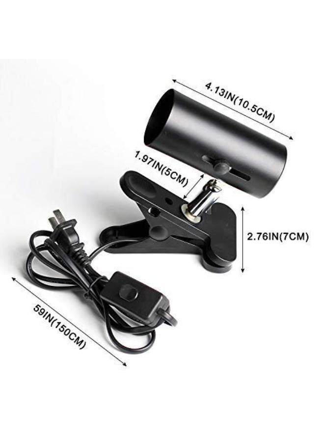 B&K – Lamp Holder Stand Lights Bulbs Heat for Reptiles Tanks, Turtle Adjustable and Rotates Black and White - Image 3