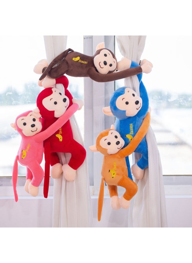 Generic - Little Monkey Long-armed Monkey Plush Toy Lie-prone Monkey Will Call Banana Monkey Curtain Monkey Doll Cartoon Grasping Machine Doll-Color:Brown-Height:55cm Expanded Length [ordinary Style] - Image 1
