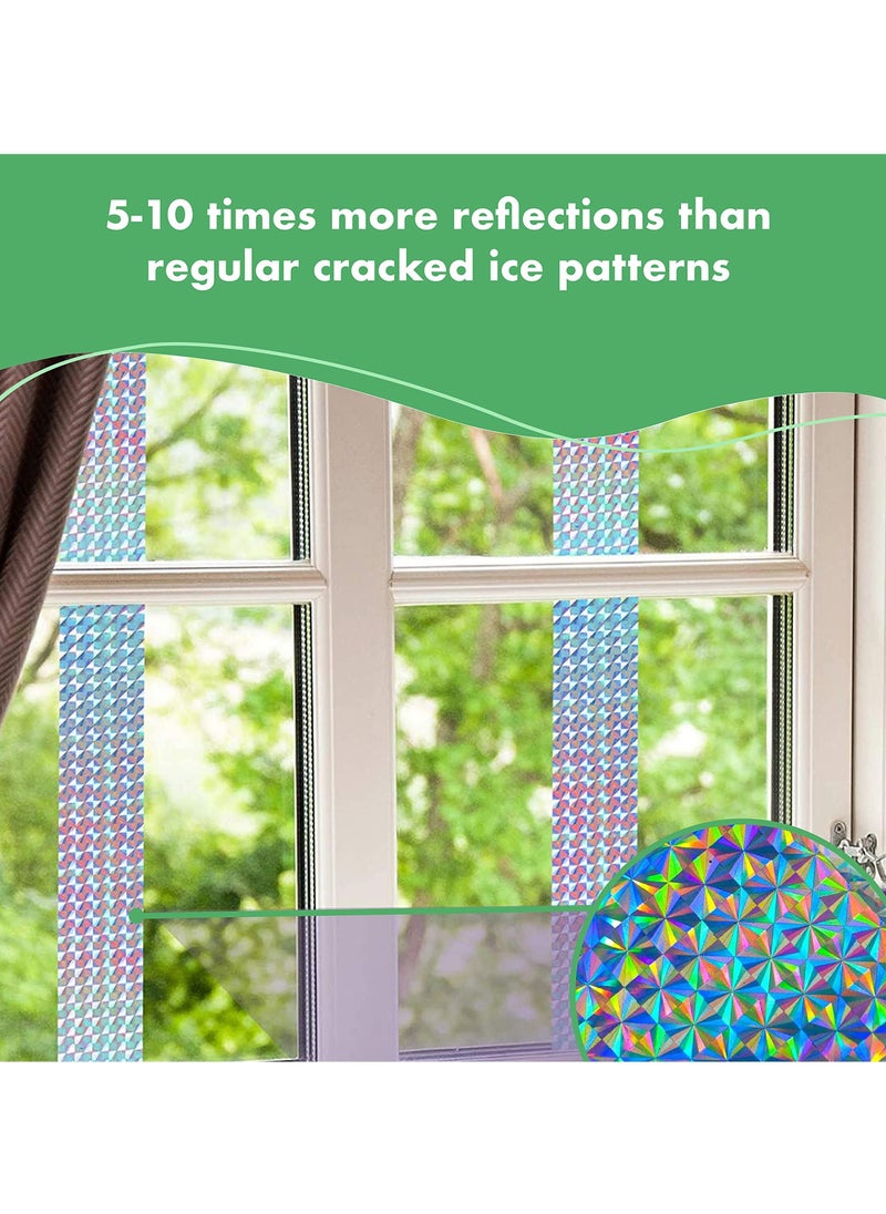 SYOSI - 2 Pack Bird Scare Tapes Repellent Deterrent Reflective Device Double Sided Ribbonfor Home Garden and Total Flash Tape Keep Pigeons Ducks Crows to Prevent from Hitting Windows - Image 1
