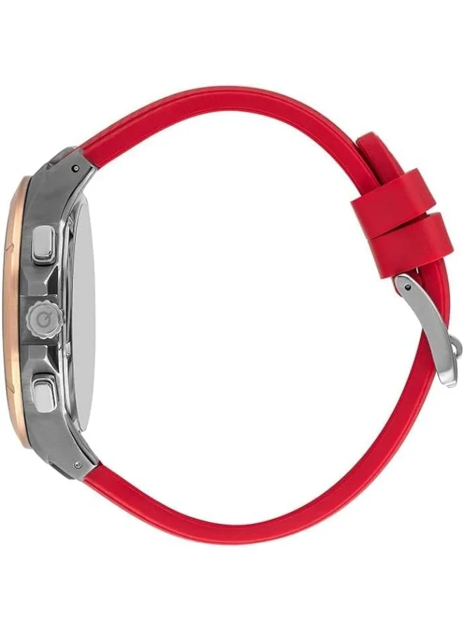 Quantum Men's Quartz Movement Watch, Chronograph Display and Titanium Silicone Strap - TTG1003.068, Red