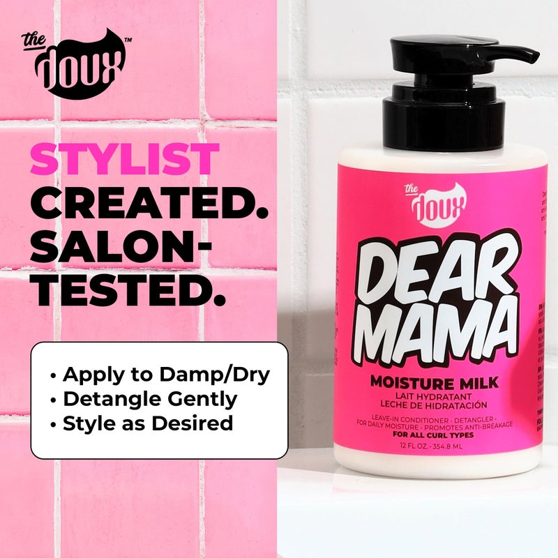 The Doux DEAR MAMA Moisture Milk â€“ Leave In Conditioner for Curly Hair with Aloe & Pineapple â€“ Curl Refresher, Detangler & Deep Conditioner for Natural Hair Care - Image 2