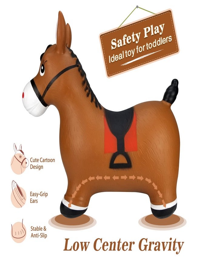 INPANY Bouncy Horse Hopper Toys, Toddlers Bouncing Farm Animals, Inflatable Jumping Hopping Horse, Ride on Rubber Bouncer for Kids, Outdoor Indoor Cool Birthday Gifts for 2 3 4 Year Old Girl Boy - Image 4