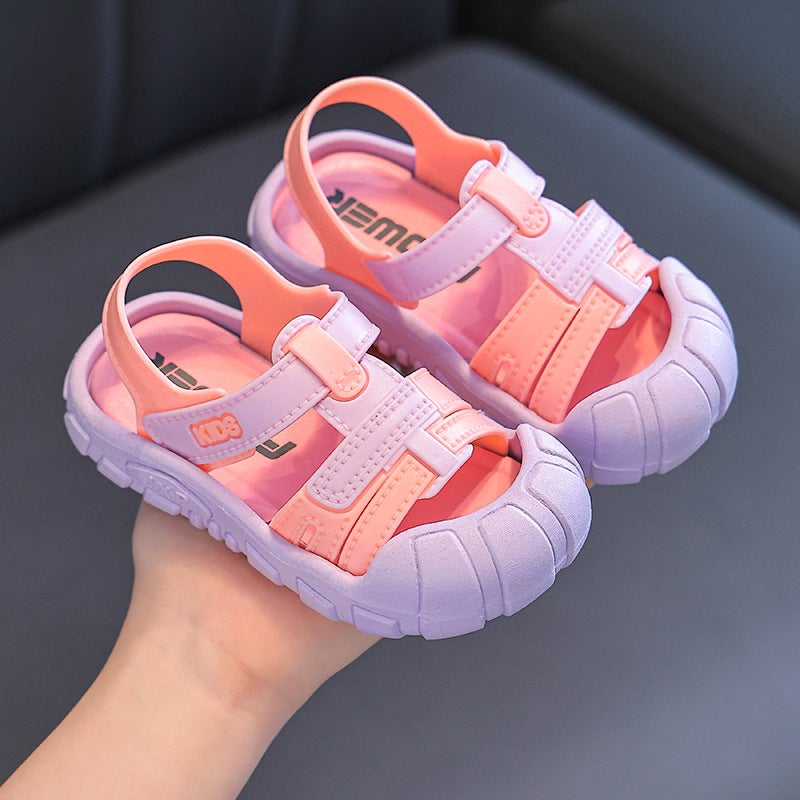Children'S Summer Slippers Girls Boys Non-Slip Soft Bottom Cartoon Baby Sandals - Image 1