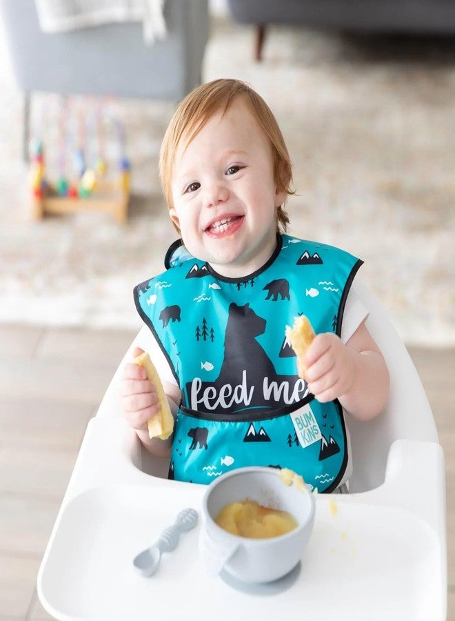 Bumkins Bibs for Girl or Boy, SuperBib Baby and Toddler for 6-24 Months, Essential Must Have for Eating, Feeding, Baby Led Weaning Supplies, Mess Saving Catch Food, 3-pk Outdoors and Wildlife - Image 2
