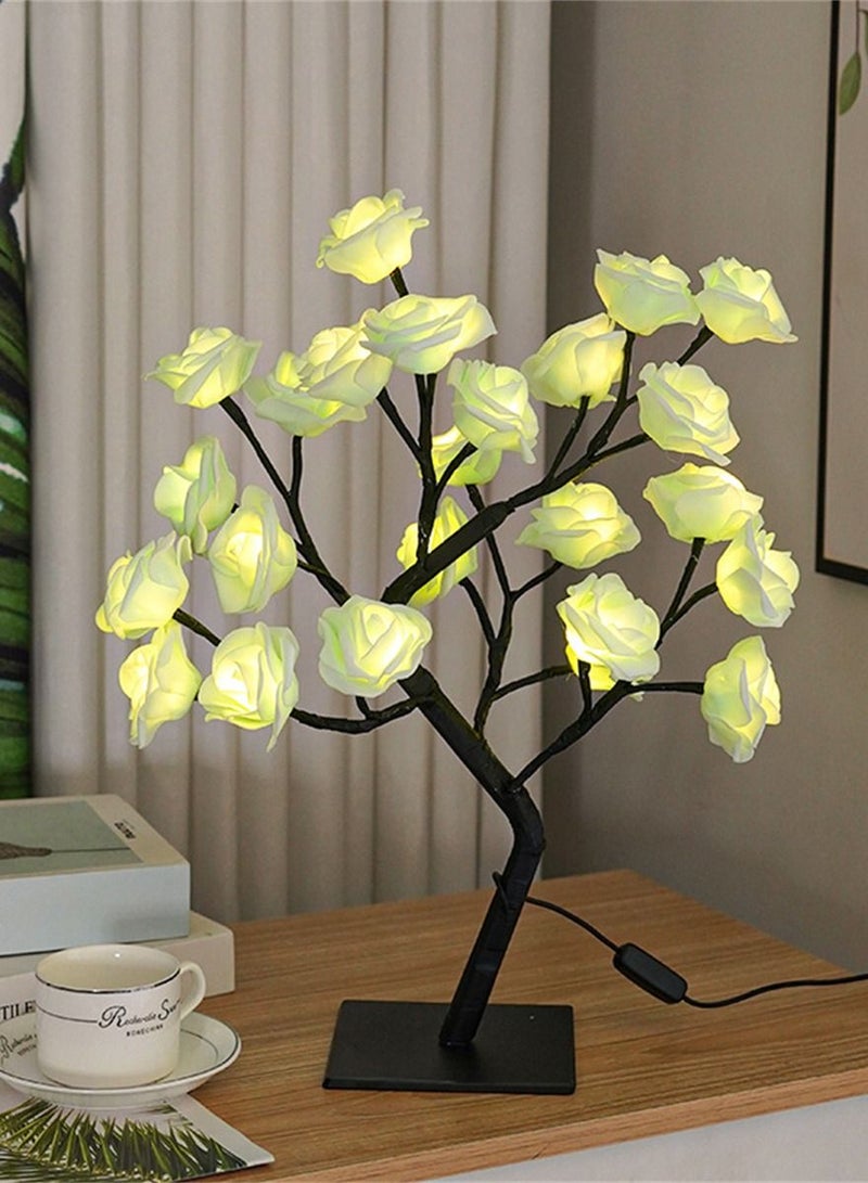 Loquat Light Removable Plastic Base USB Switch LED Simulation Rose Tree Decoration Night Light 14*6*33cm - Image 1