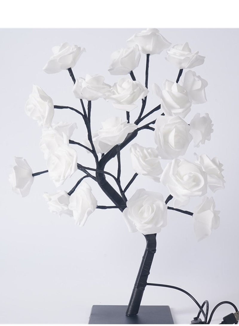 Loquat Light Removable Plastic Base USB Switch LED Simulation Rose Tree Decoration Night Light 14*6*33cm - Image 2