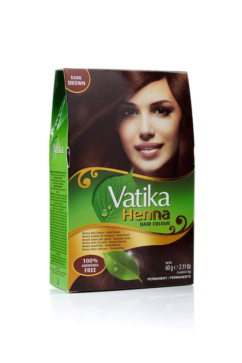 Vatika Naturals Permanent Hair Dye Dark Brown, 100% Grey Coverage, Ammonia-Free, for Rich, Long-Lasting Color, No Damage, for Healthy, Vibrant Hair - 18 Sachets X 10g (Dark Brown, Pack of 3) - Image 1