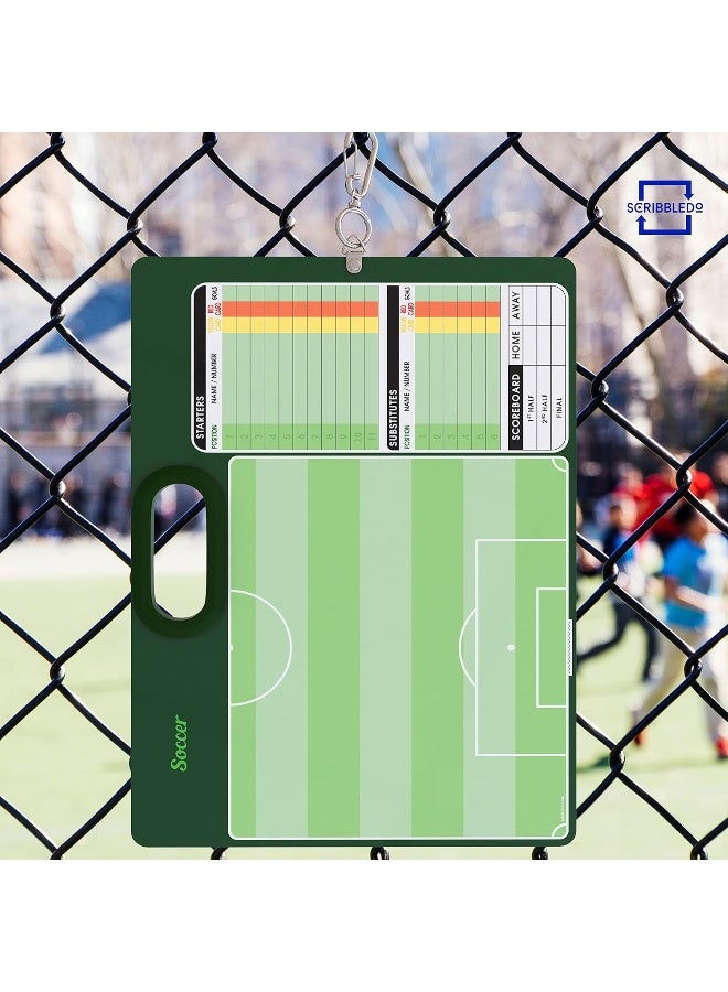 Scribbledo Soccer Dry Erase Coaching Board 15"x10.5" Soccer Whiteboard for Coaches 2 White Board Markers for Soccer Coaching Equipment Accessories Tactics Field Board Making it the Perfect Coach Gifts - Image 1