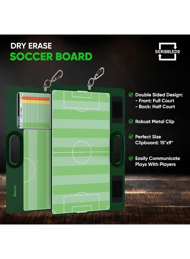 Scribbledo Soccer Dry Erase Coaching Board 15"x10.5" Soccer Whiteboard for Coaches 2 White Board Markers for Soccer Coaching Equipment Accessories Tactics Field Board Making it the Perfect Coach Gifts - Image 3