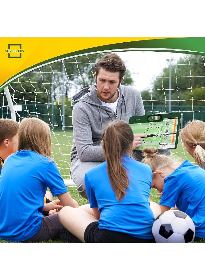 Scribbledo Soccer Dry Erase Coaching Board 15"x10.5" Soccer Whiteboard for Coaches 2 White Board Markers for Soccer Coaching Equipment Accessories Tactics Field Board Making it the Perfect Coach Gifts - Image 4