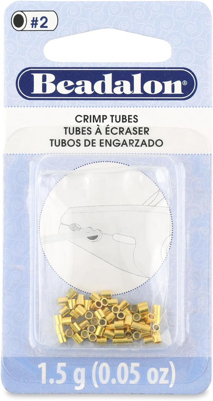 Beadalon Gold Crimp Tubes - 6-Pack of 2.5 mm O.D. Beads for Jewelry Making - Image 1