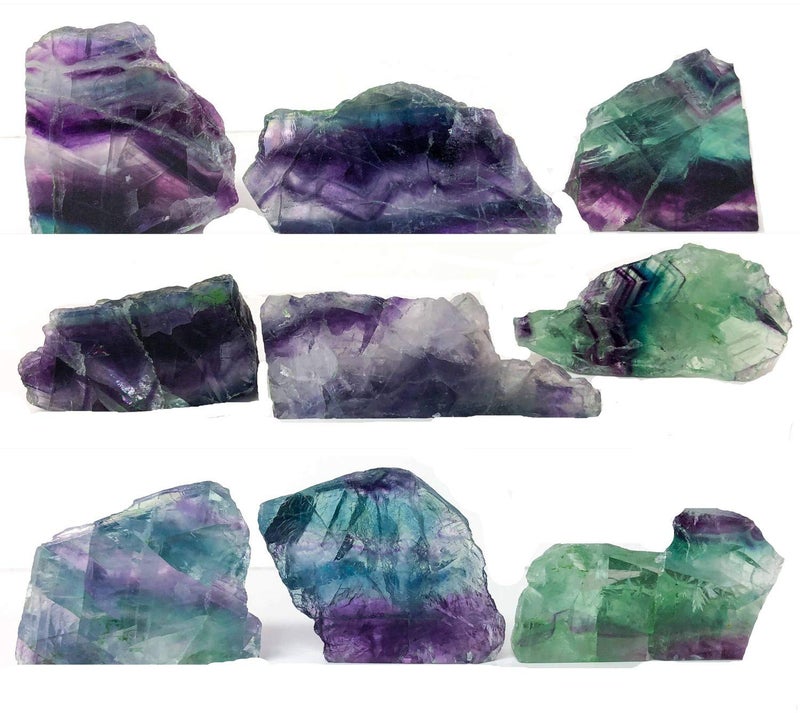 Zenkeeper 1 Lb Large Rough Fluorite Stone Raw Fluorite Crystal Stone Natural Rainbow Fluorite Purple Fluorite Green Fluorite Crystal Stone Mineral Specimen Gemstone Healing Crystals and Stones - Image 2
