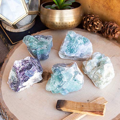 Zenkeeper 1 Lb Large Rough Fluorite Stone Raw Fluorite Crystal Stone Natural Rainbow Fluorite Purple Fluorite Green Fluorite Crystal Stone Mineral Specimen Gemstone Healing Crystals and Stones - Image 5