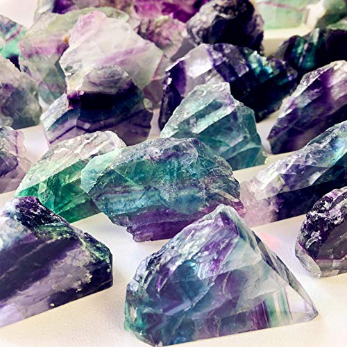 Zenkeeper 1 Lb Large Rough Fluorite Stone Raw Fluorite Crystal Stone Natural Rainbow Fluorite Purple Fluorite Green Fluorite Crystal Stone Mineral Specimen Gemstone Healing Crystals and Stones - Image 1
