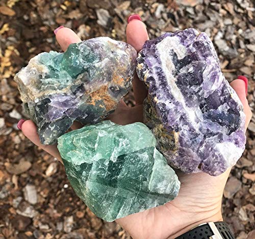 Zenkeeper 1 Lb Large Rough Fluorite Stone Raw Fluorite Crystal Stone Natural Rainbow Fluorite Purple Fluorite Green Fluorite Crystal Stone Mineral Specimen Gemstone Healing Crystals and Stones - Image 4