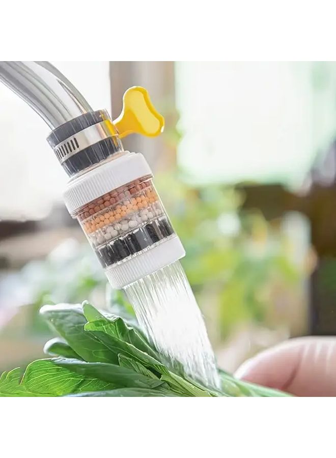 White 6 Layer Faucet Water Filter Removable Washable Multi Stage Purifier for RV Home Shower Easy Install - Image 1