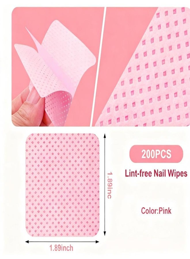 Lint Free Nail Wipes 200PCS, Soft Non-Woven Nail Prep Pads, Absorbent Wipes for Nail Art, Gel Nail Removal & Eyelash Extension Supplies - Image 3
