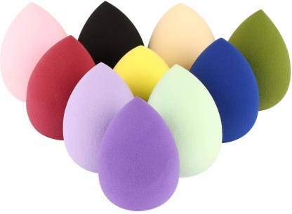 Fennec Mart Makeup Sponge  Make Up Sponge Beauty Blender Puff  Set of 10 PC Multicolour - Image 1